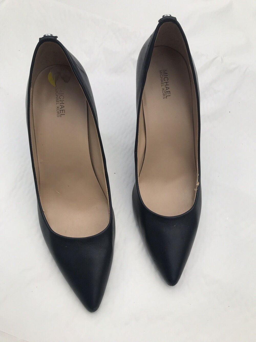 Michael Kors Womens Black Leather Pumps Heels Shoes Size 9m